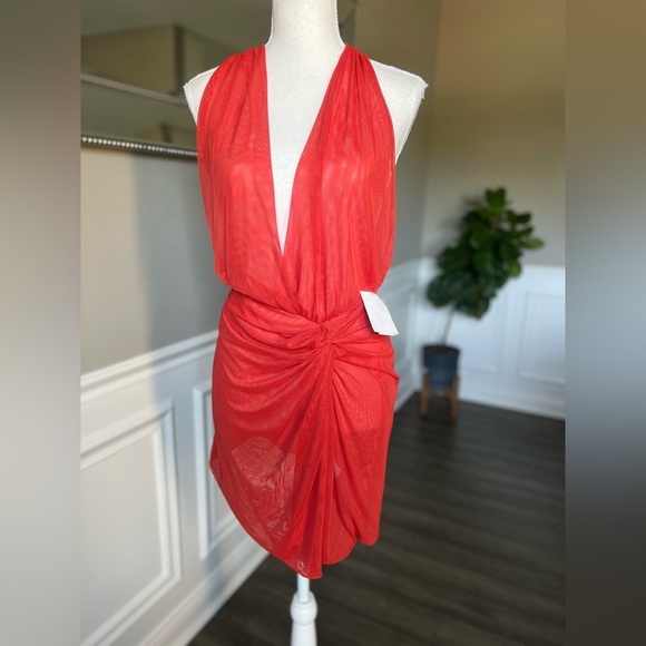 Vix Karina Mini Cover Up in Grapefruit Red sz M 188$ - Picture 7 of 8
